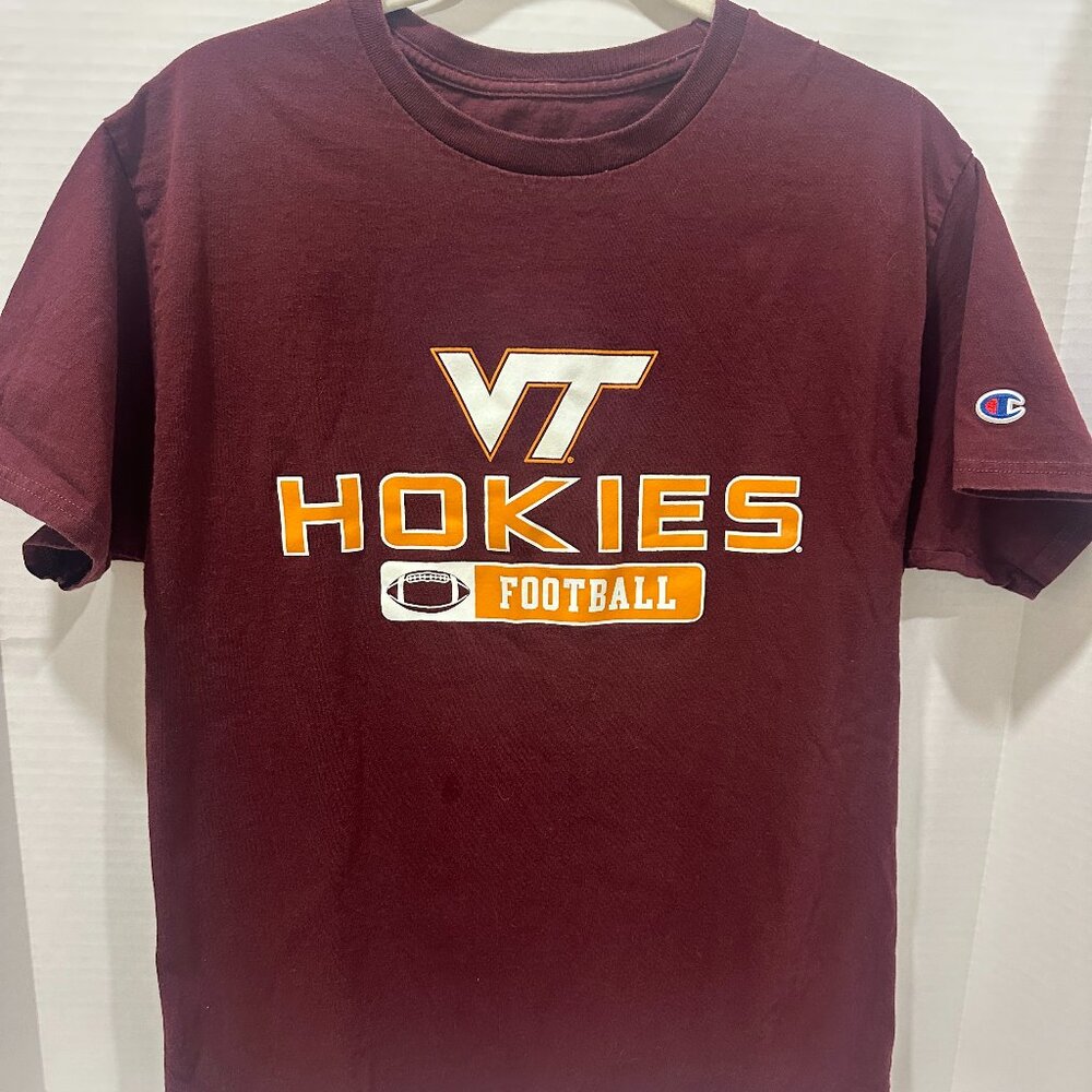 Champion Virginia Tech VT Hokies Football T‑Shirt Maroon Men’s Medium NCAA Tee